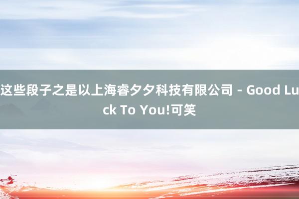 这些段子之是以上海睿夕夕科技有限公司 - Good Luck To You!可笑