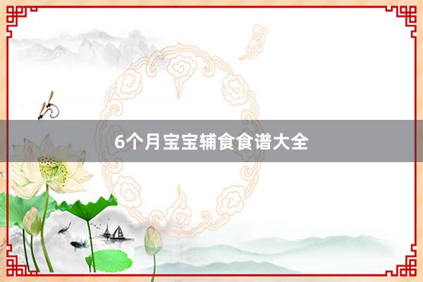 6个月宝宝辅食食谱大全